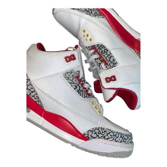 Nike Air Jordan 3 Retro Size 10 Red and White - Picture 11 of 12